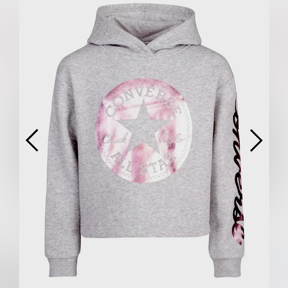 KIDS CONVERSE YOUTH GIRLS CROP HOODIE size medium (5-6) - Picture 1 of 3